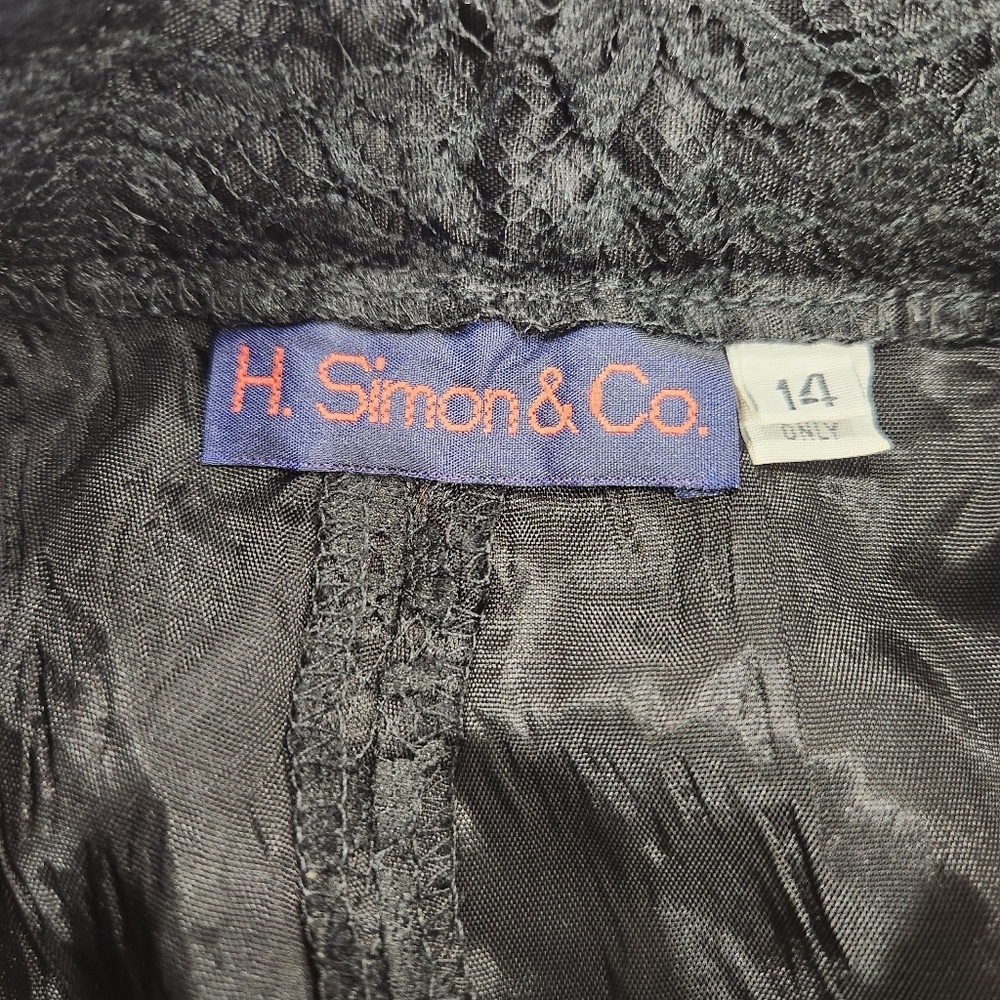 Vintage Lace Overlay Pants Womens 14 Black High Waisted Lined Y2K 80s Cocktail - Picture 7 of 14